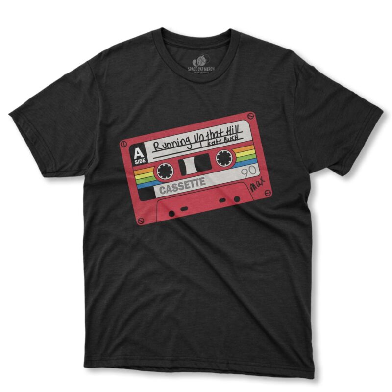 Playera | Stranger Things Cassette Max Running Up That Hill Negra