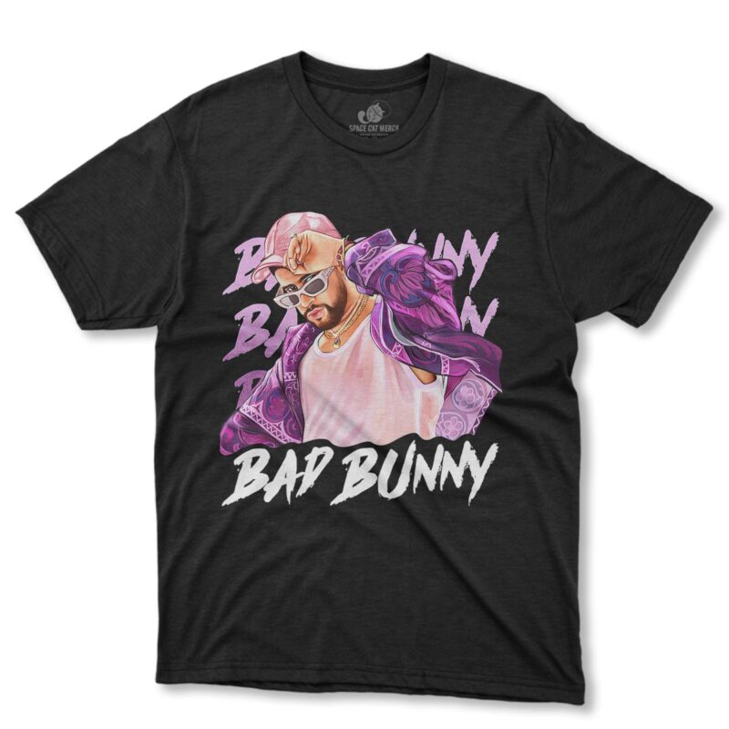 Playera | Pink Bad Bunny Negra