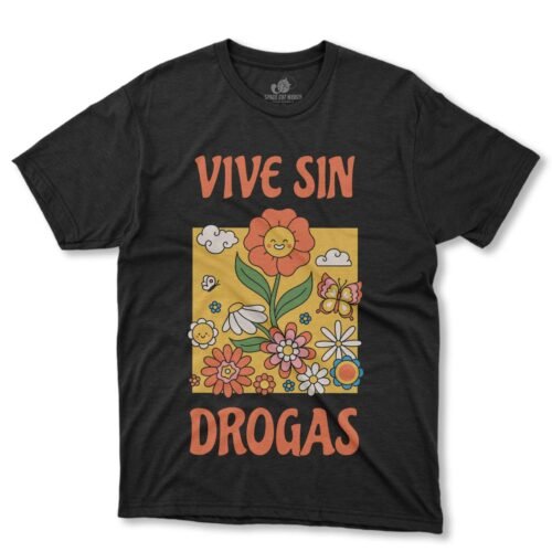 Playera Vive Sin Drogas Poster Negra - Imagen 1