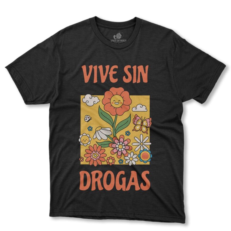 Playera | Vive Sin Drogas Poster Negra