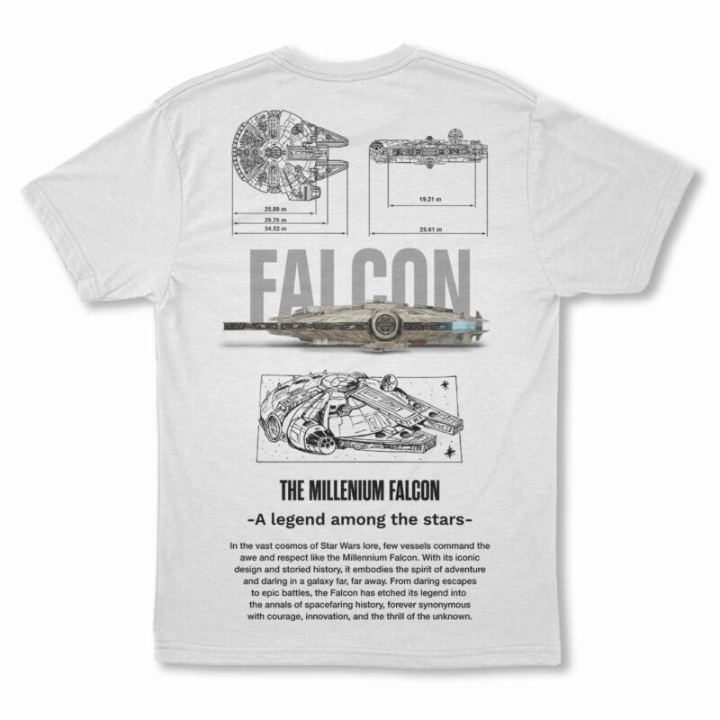 Playera | Halcón Milenario Star Wars A Legend Among The Stars Blanca