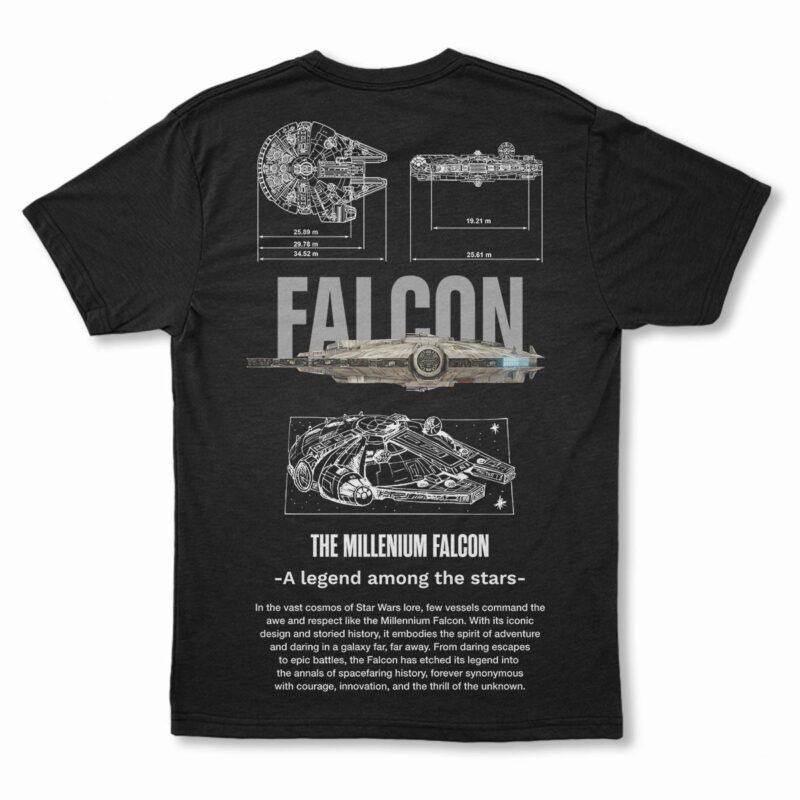 Playera | Halcón Milenario Star Wars A Legend Among The Stars Negra