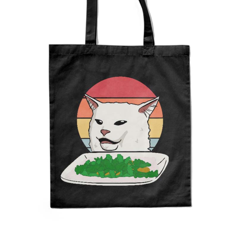 Totebag de Gato Cenando Meme