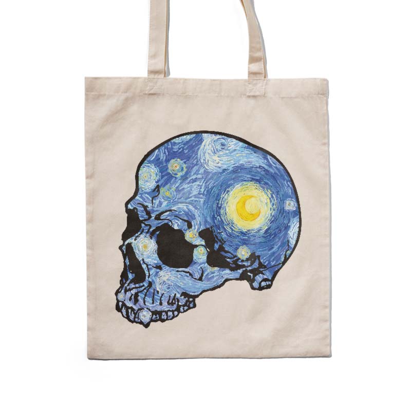 Totebag de Calavera Noche Estrellada De Van Gogh
