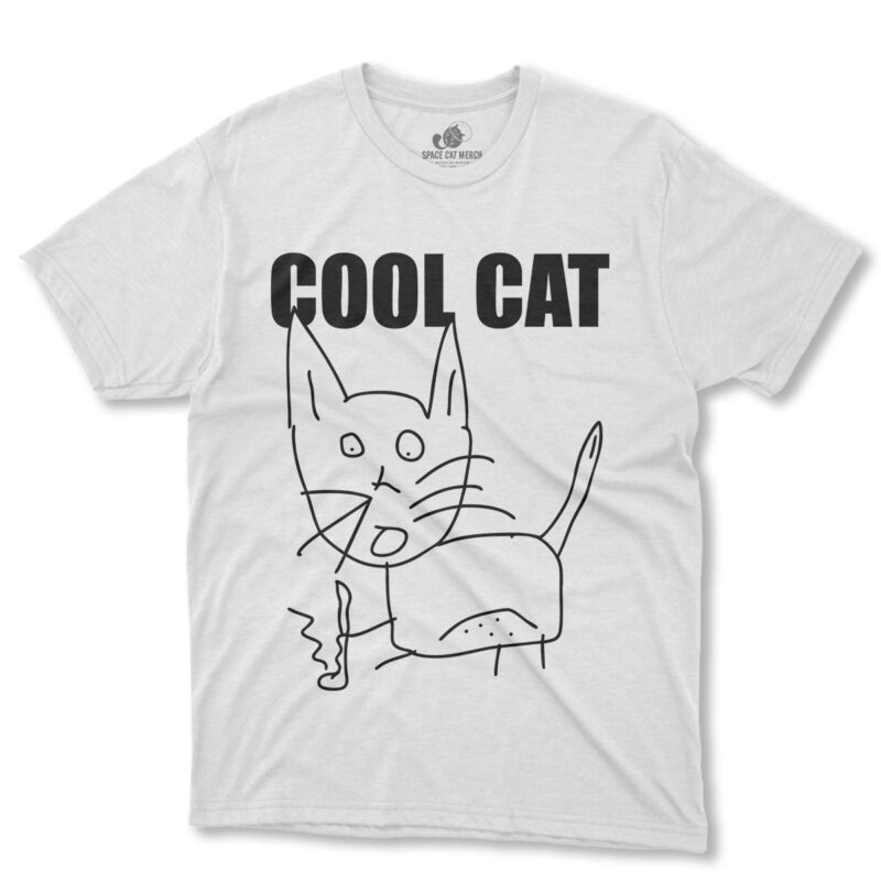 Playera | Gato Cool Cat Blanca