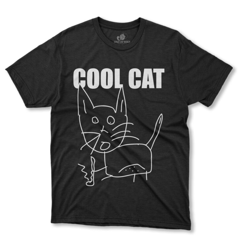 Playera | Gato Cool Cat Negra