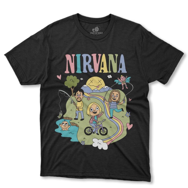 Playera | Nirvana Happy Dibujo Negra