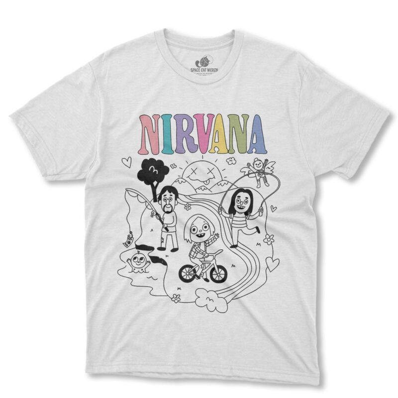 Playera | Nirvana Happy Dibujo Blanca