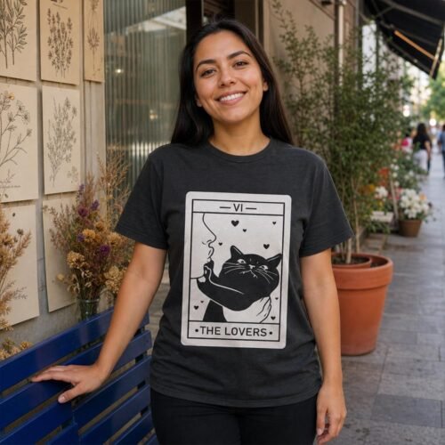 Playera Gato Tarot The Lovers - Image 3